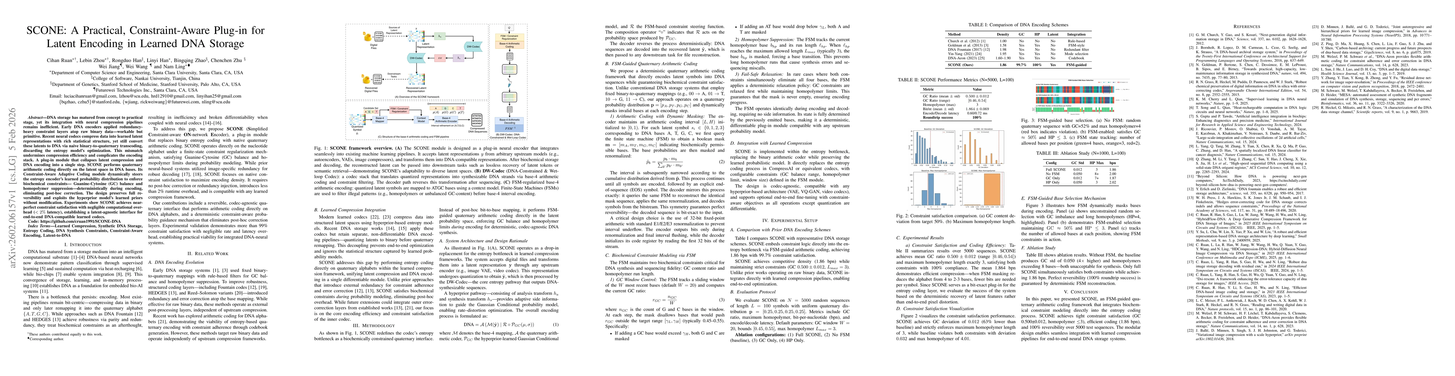 Thumbnail for SCONE: A Practical, Constraint-Aware Plug-in for Latent Encoding in Learned DNA Storage
