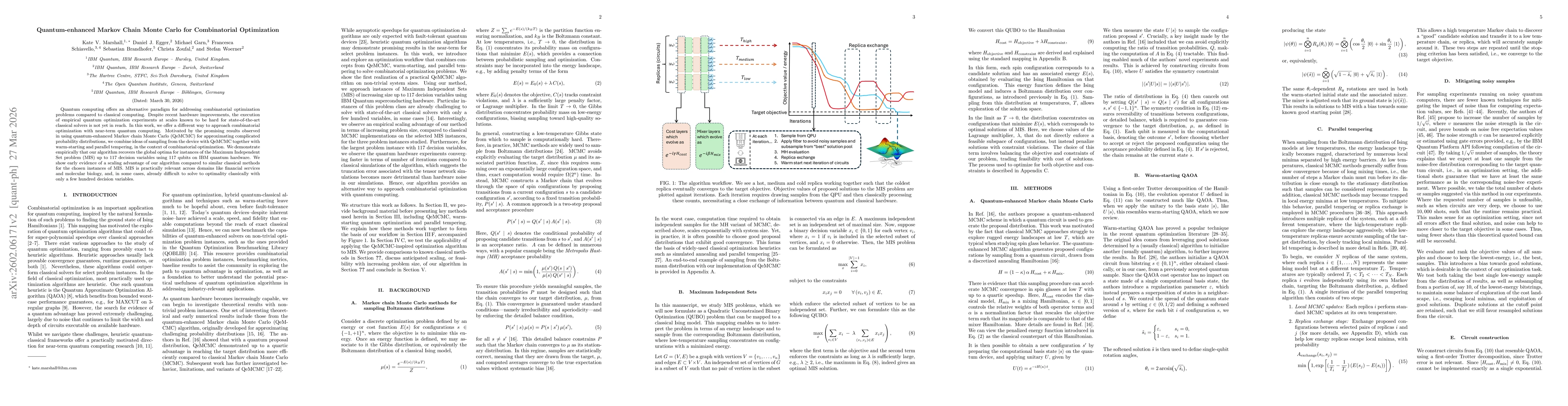 Thumbnail for Quantum-enhanced Markov Chain Monte Carlo for Combinatorial Optimization