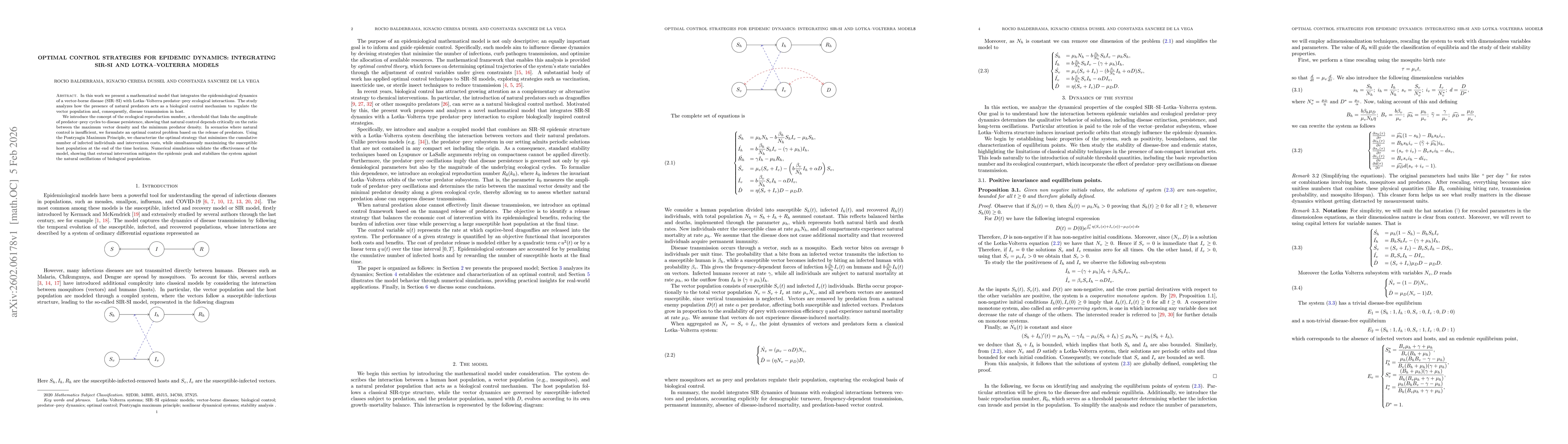 Thumbnail for Optimal Control Strategies for Epidemic Dynamics: Integrating SIR-SI and Lotka--Volterra Models