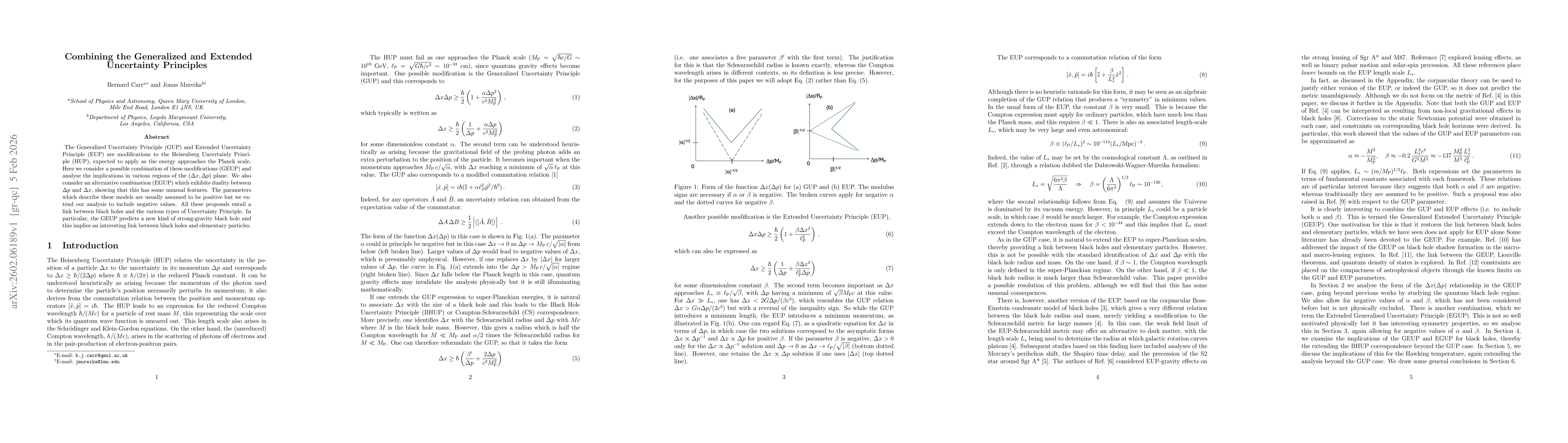 Thumbnail for Combining the Generalized and Extended Uncertainty Principles
