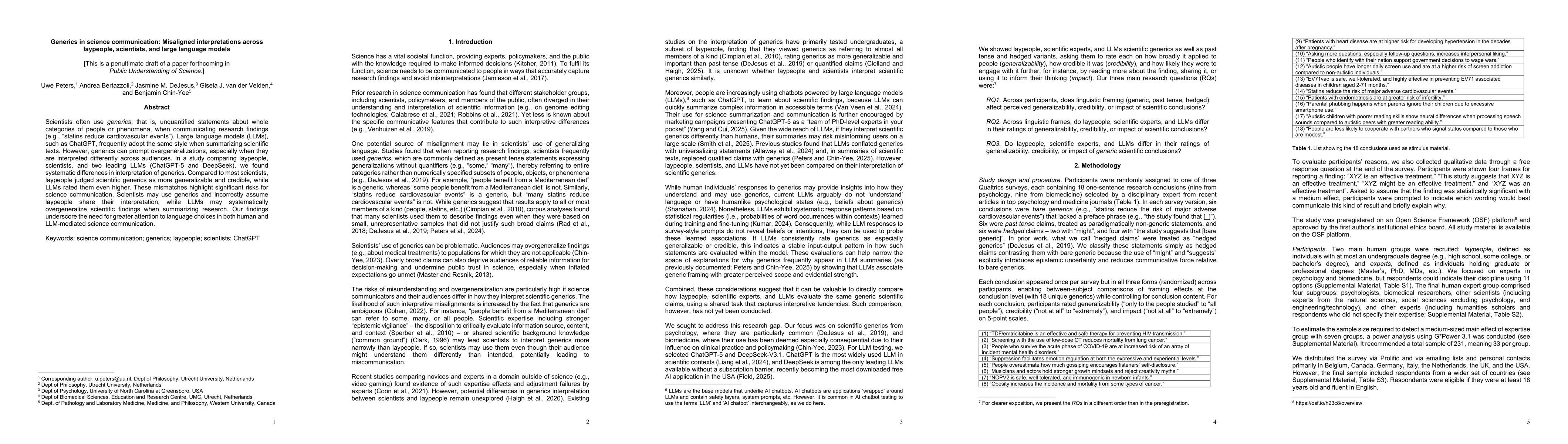 Thumbnail for Generics in science communication: Misaligned interpretations across laypeople, scientists, and large language models