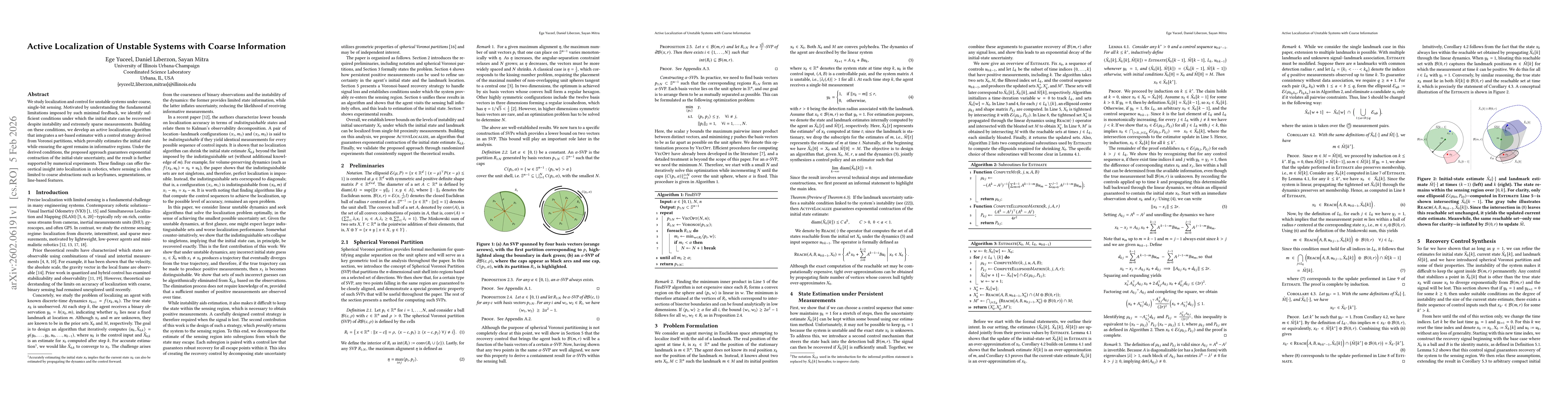 Thumbnail for Active Localization of Unstable Systems with Coarse Information