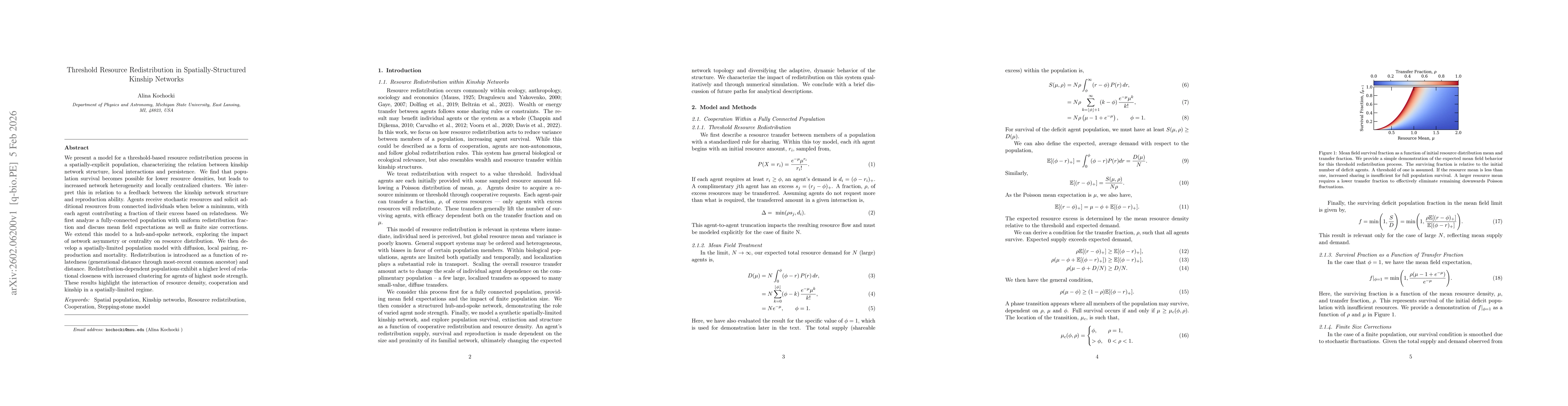 Thumbnail for Threshold Resource Redistribution in Spatially-Structured Kinship Networks