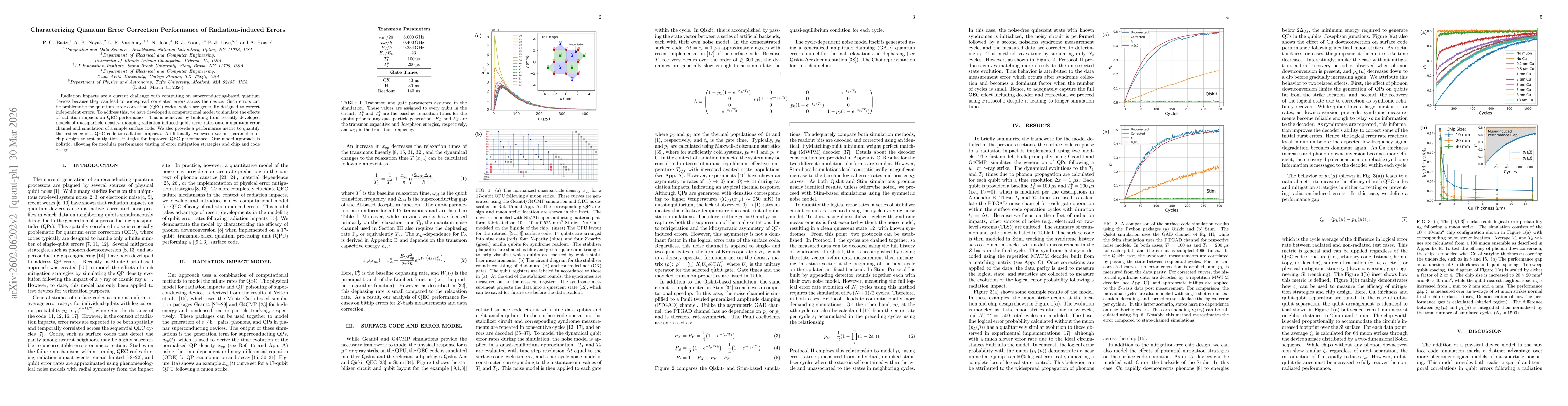 Thumbnail for Characterizing Quantum Error Correction Performance of Radiation-induced Errors