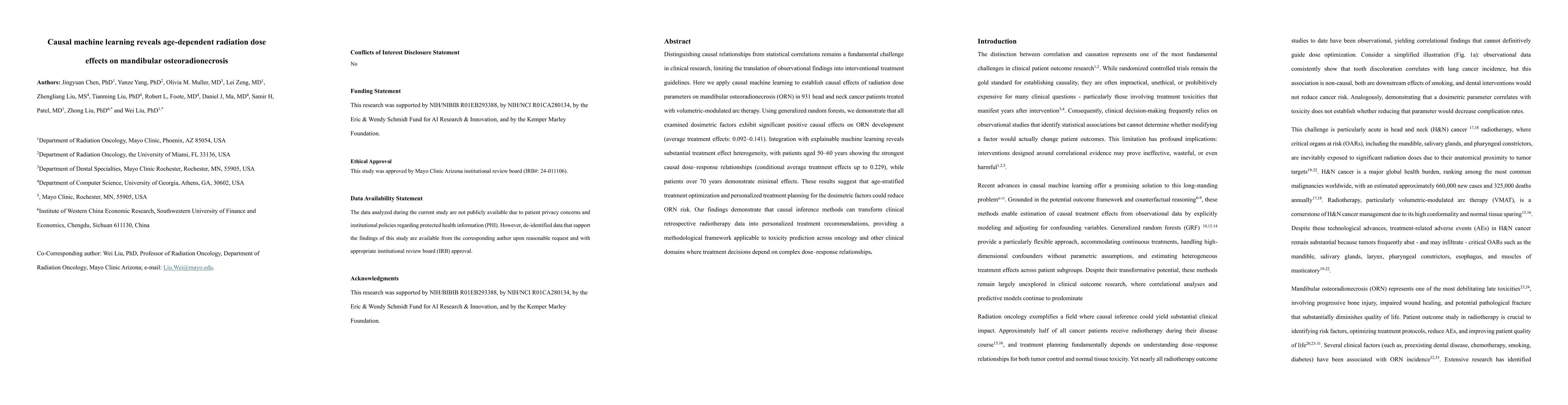 Thumbnail for Age-Dependent Causal Effects of Mandibular Dose on Osteoradionecrosis Risk After Head and Neck Radiotherapy