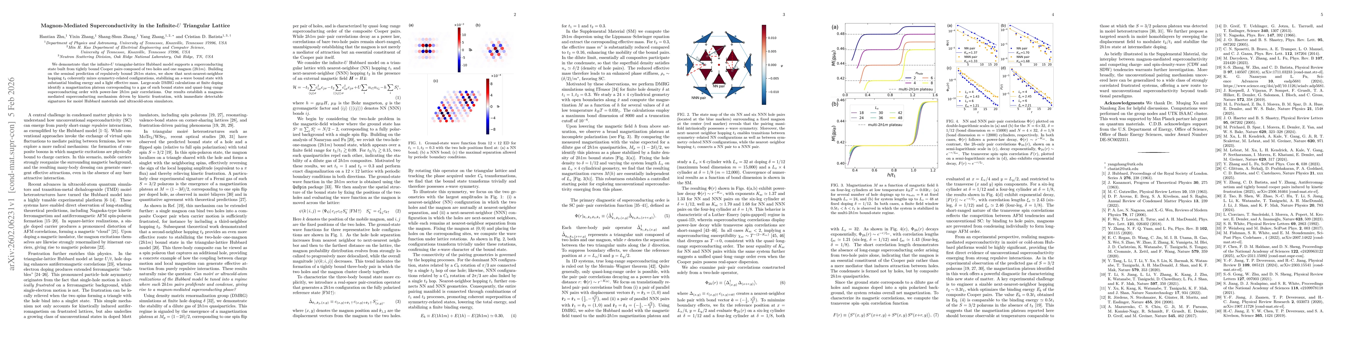 Thumbnail for Magnon-Mediated Superconductivity in the Infinite-$U$ Triangular Lattice