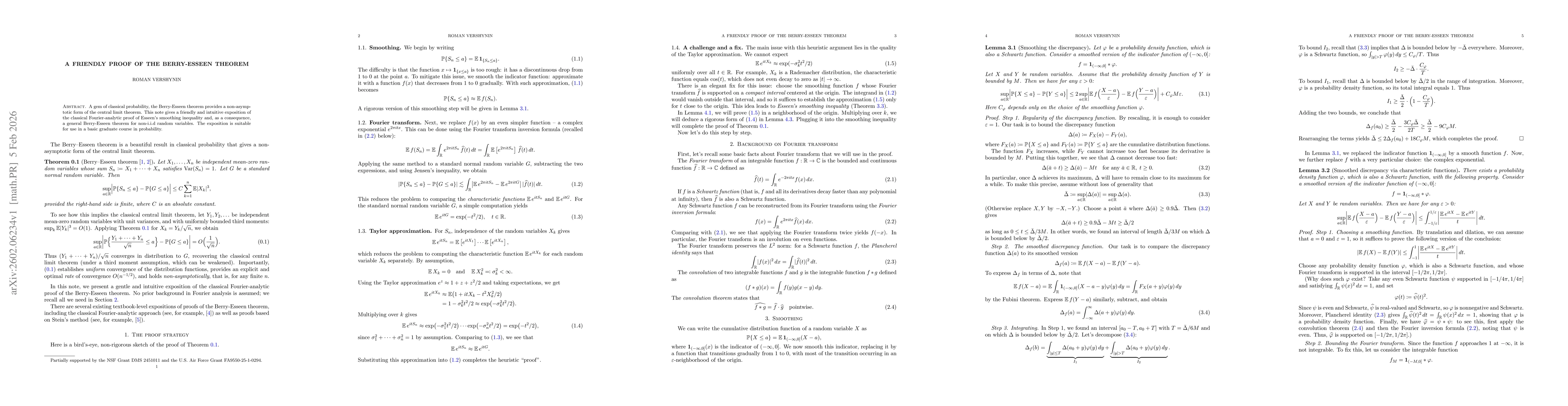 Thumbnail for A friendly proof of the Berry-Esseen theorem