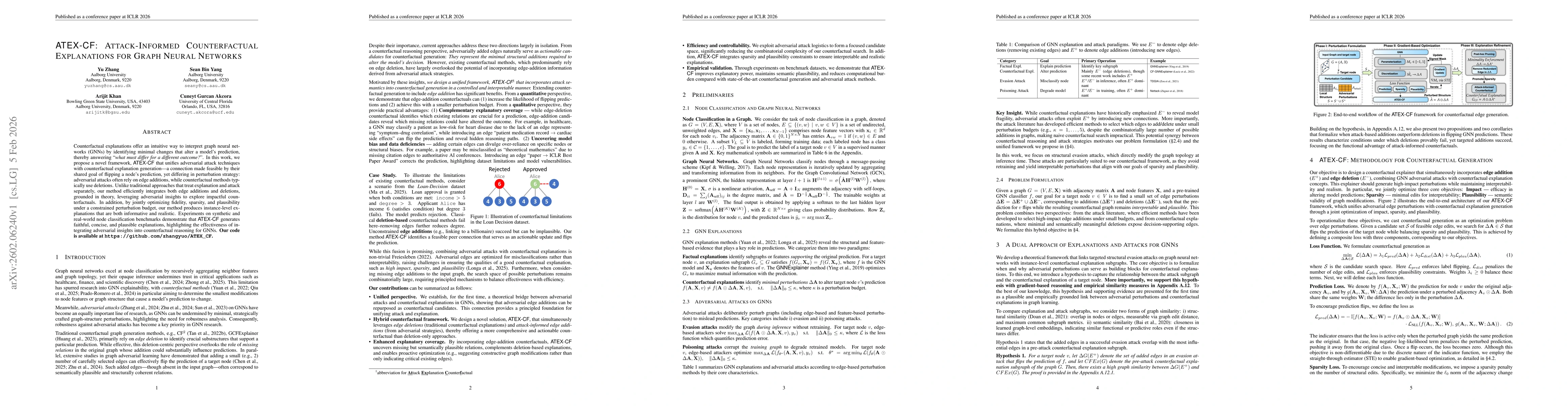 Thumbnail for ATEX-CF: Attack-Informed Counterfactual Explanations for Graph Neural Networks