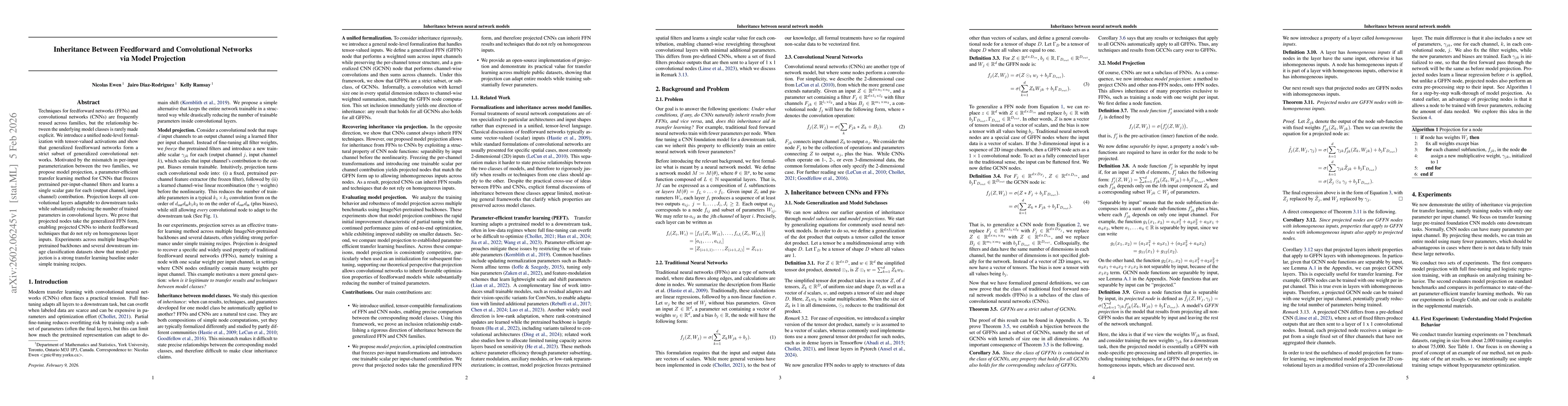 Thumbnail for Inheritance Between Feedforward and Convolutional Networks via Model Projection