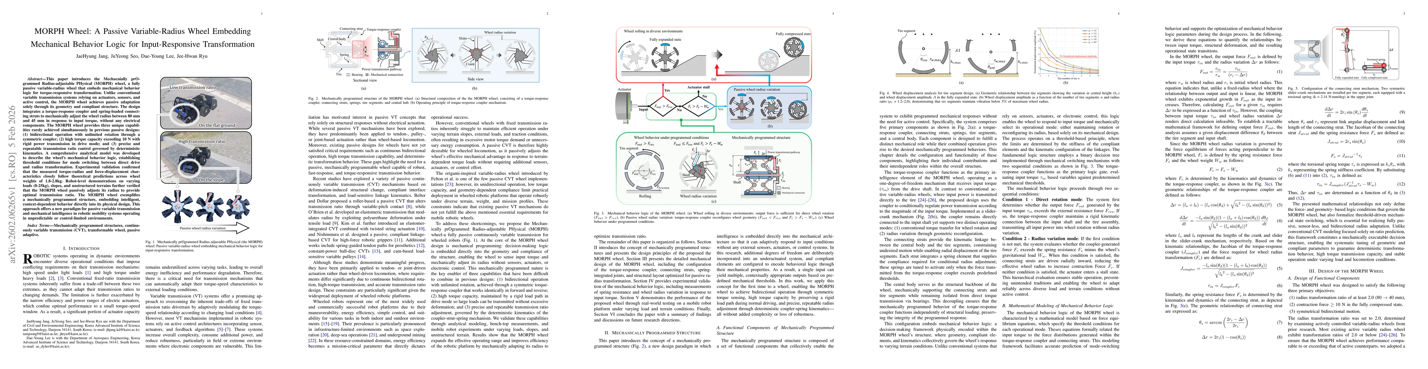 Thumbnail for MORPH Wheel: A Passive Variable-Radius Wheel Embedding Mechanical Behavior Logic for Input-Responsive Transformation
