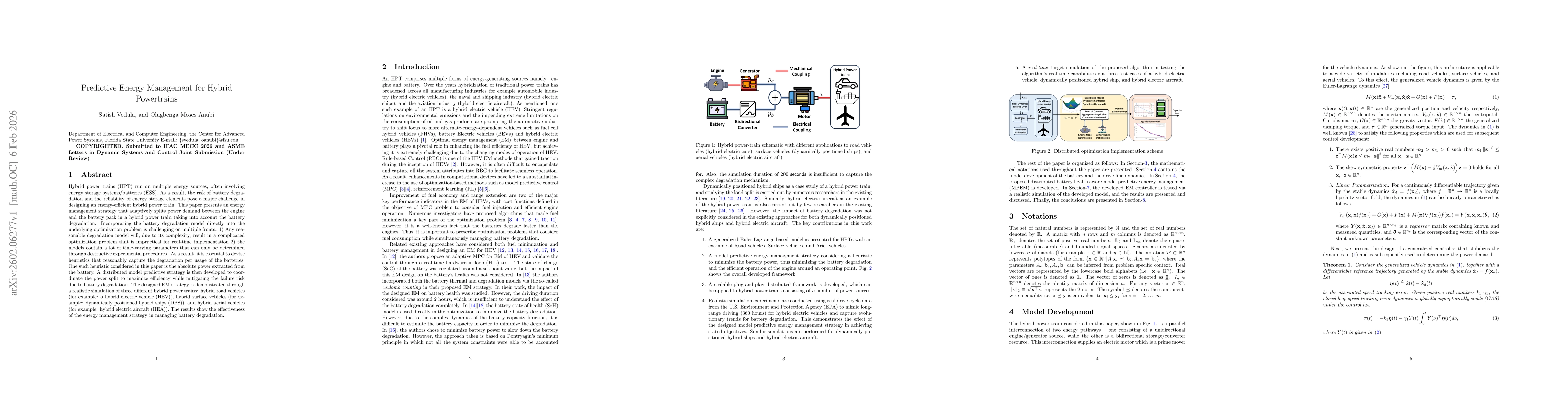 Thumbnail for Predictive Energy Management for Hybrid Powertrains