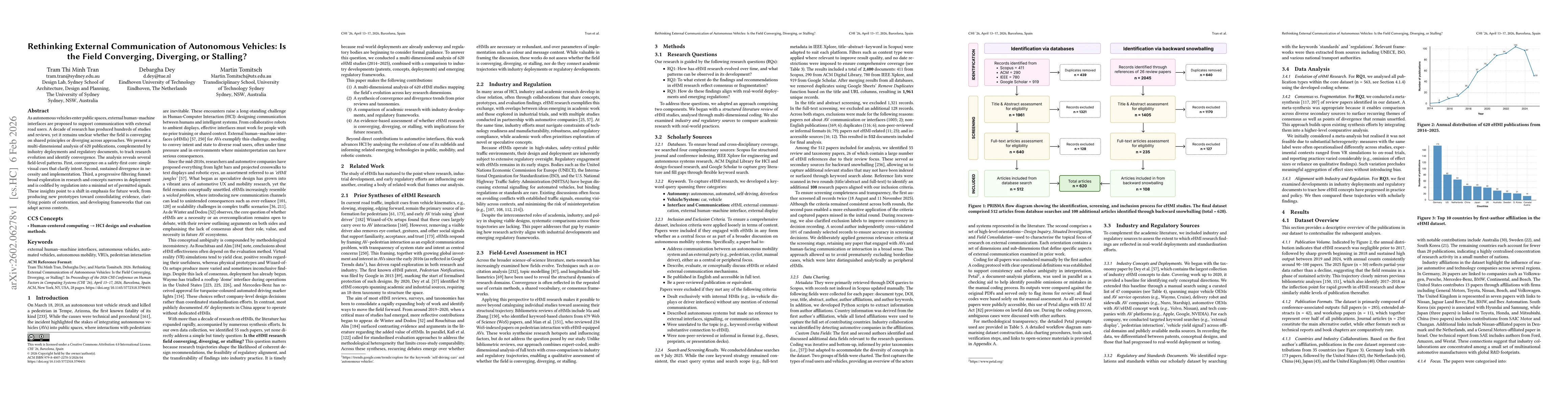 Thumbnail for Rethinking External Communication of Autonomous Vehicles: Is the Field Converging, Diverging, or Stalling?
