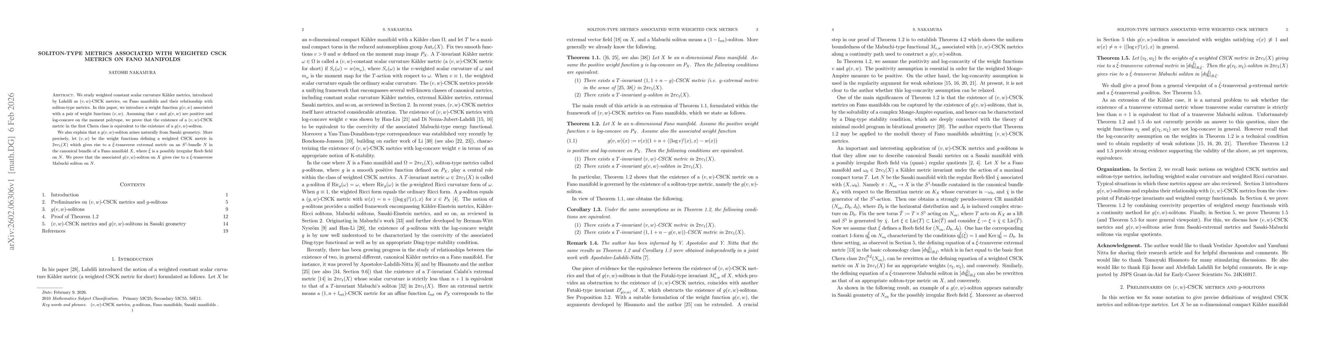 Thumbnail for Soliton-type metrics associated with weighted CSCK metrics on Fano manifolds