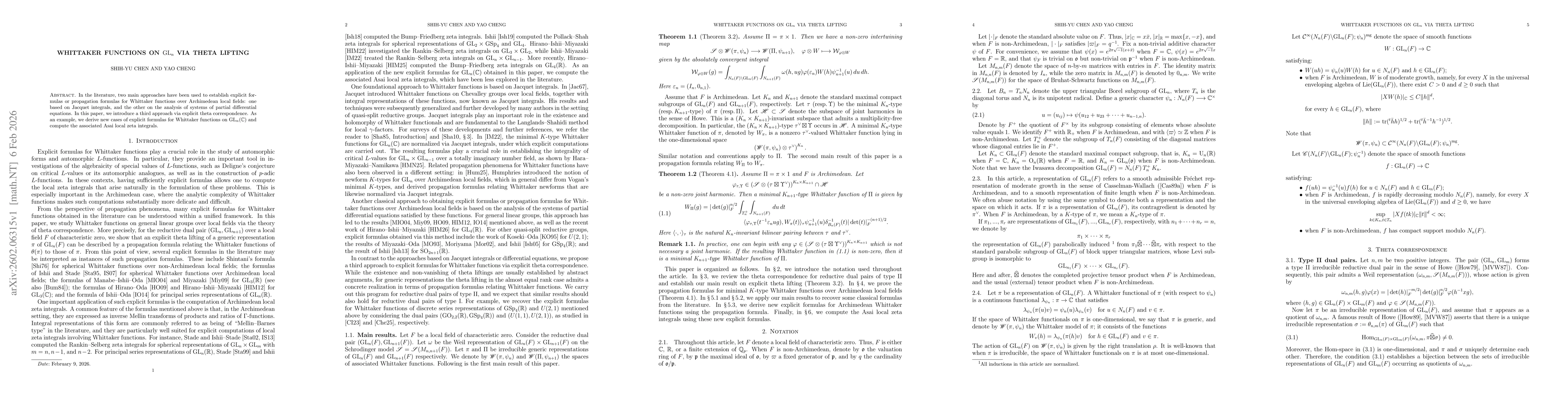 Thumbnail for Whittaker functions on ${\rm GL}_n$ via theta lifting