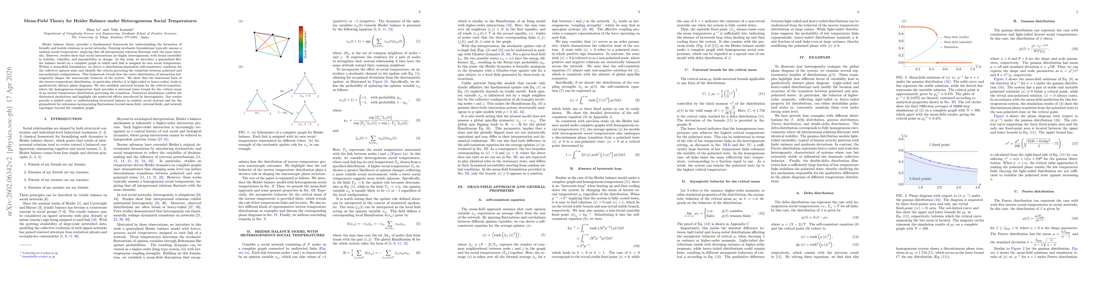 Thumbnail for Mean-Field Theory for Heider Balance under Heterogeneous Social Temperatures