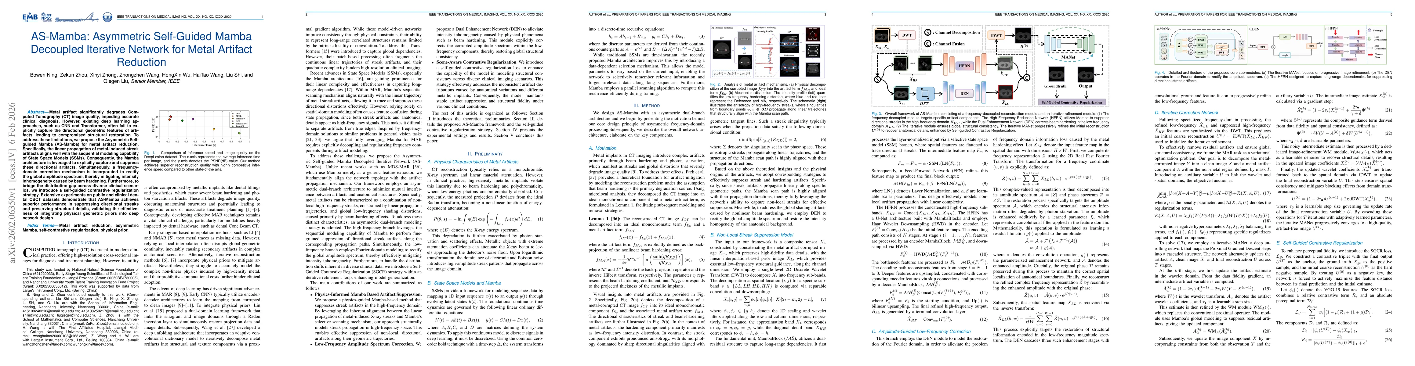 Thumbnail for AS-Mamba: Asymmetric Self-Guided Mamba Decoupled Iterative Network for Metal Artifact Reduction