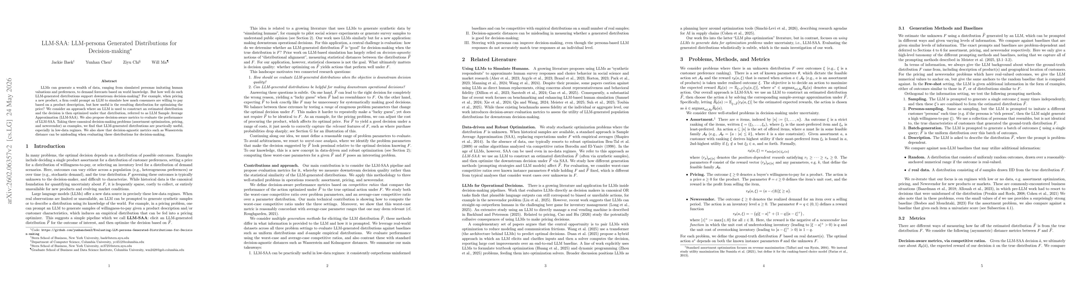 Thumbnail for Evaluating LLM-persona Generated Distributions for Decision-making