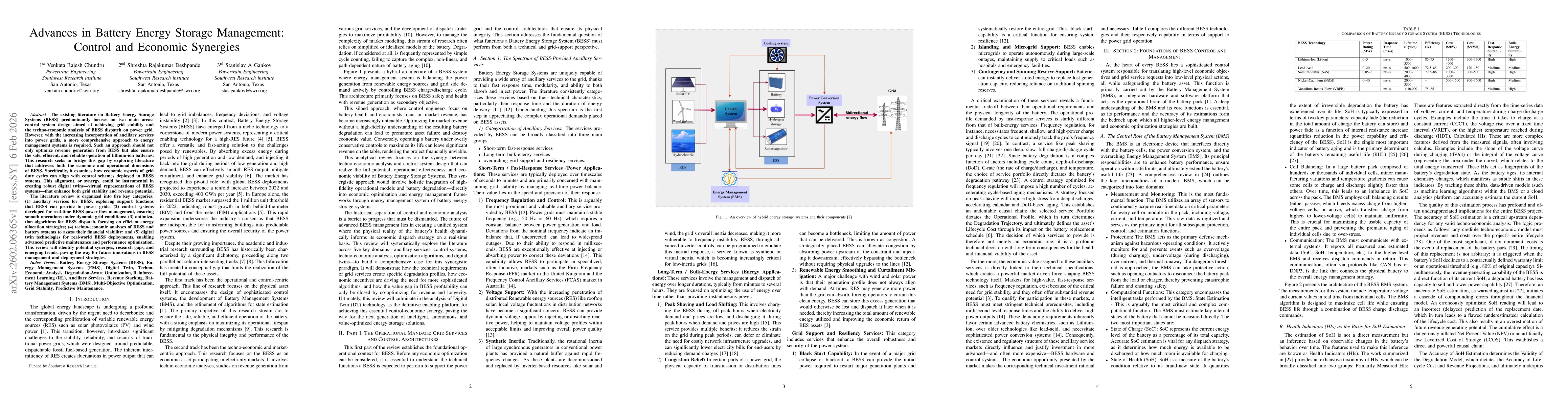 Thumbnail for Advances in Battery Energy Storage Management: Control and Economic Synergies
