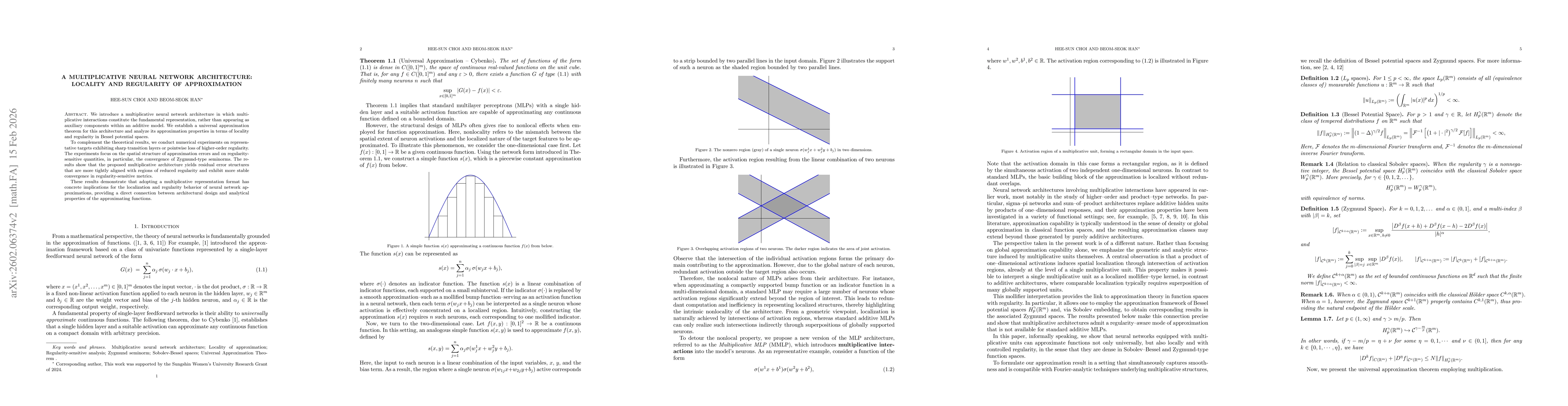 Thumbnail for A Multiplicative Neural Network Architecture: Locality and Regularity of Appriximation