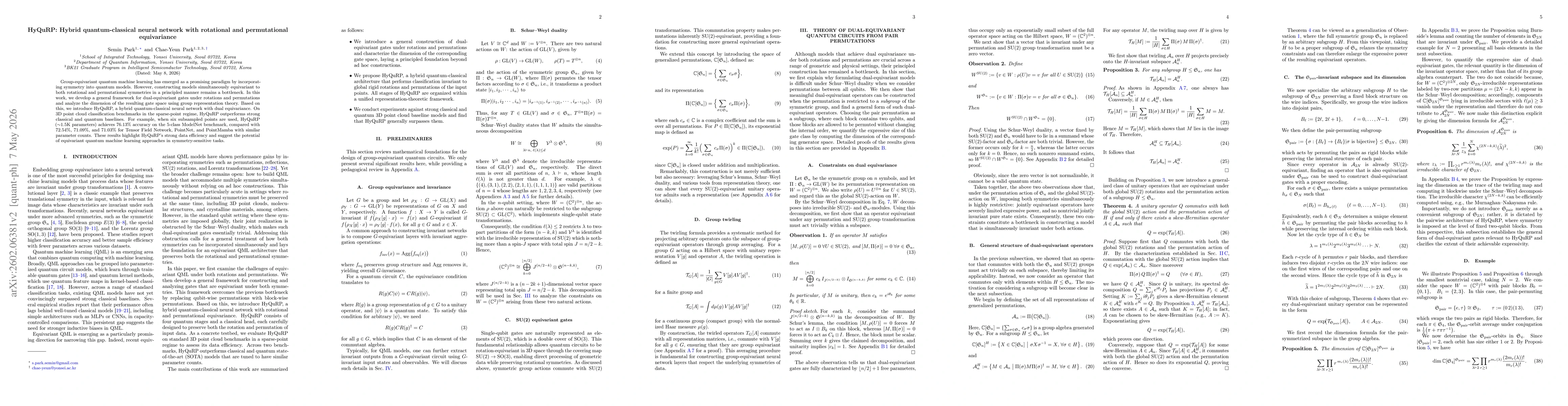 Thumbnail for HyQuRP: Hybrid quantum-classical neural network with rotational and permutational equivariance for 3D point clouds