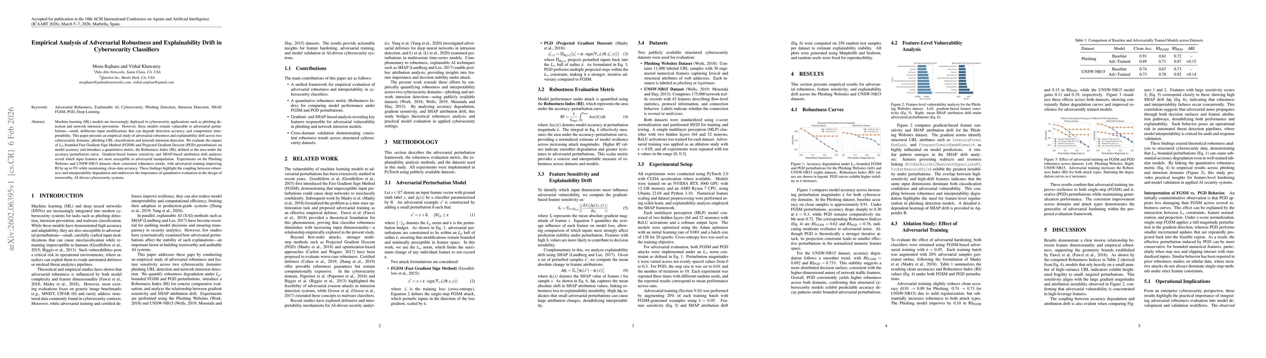 Thumbnail for Empirical Analysis of Adversarial Robustness and Explainability Drift in Cybersecurity Classifiers