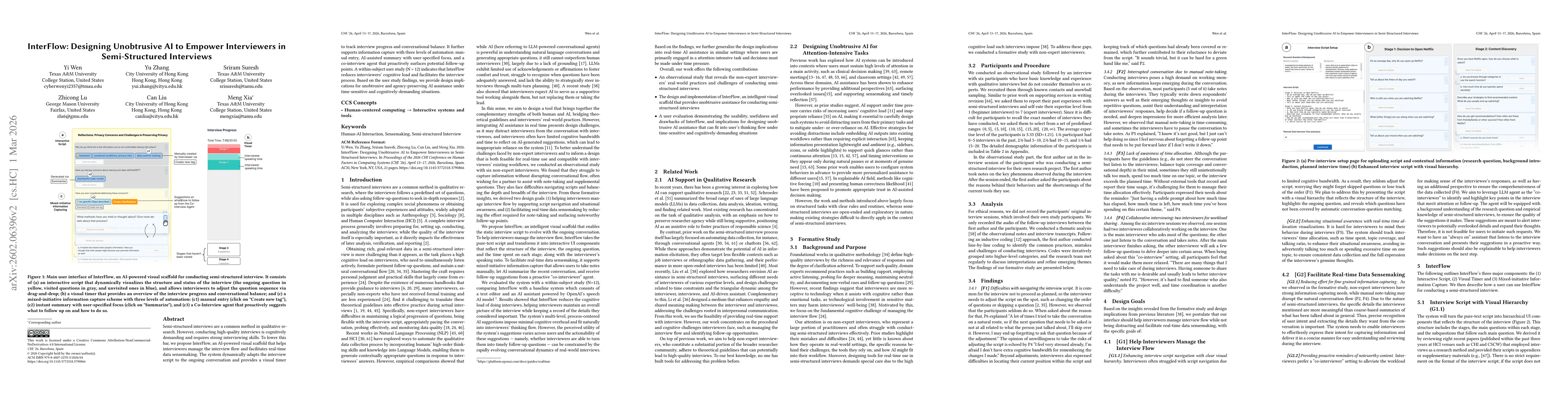 Thumbnail for InterFlow: Designing Unobtrusive AI to Empower Interviewers in Semi-Structured Interviews