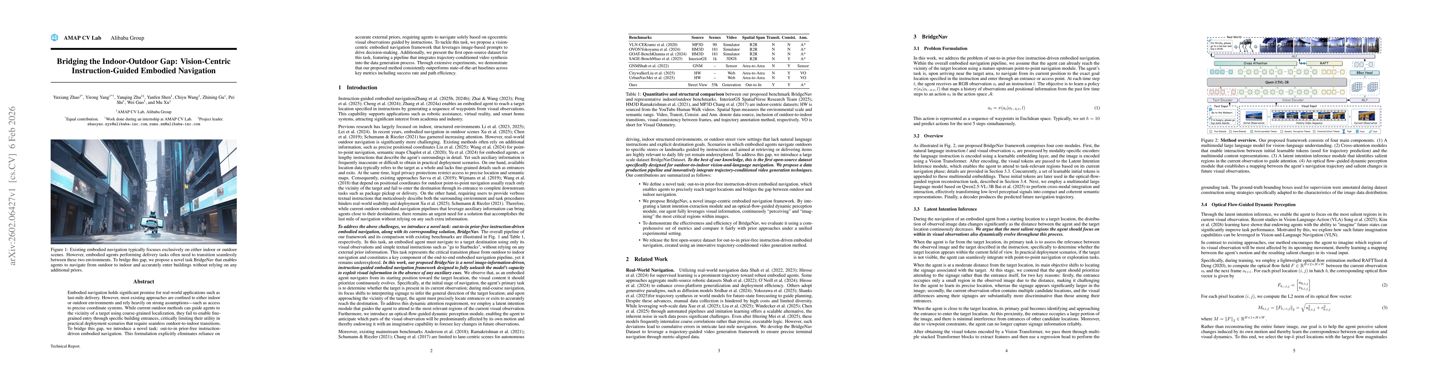 Thumbnail for Bridging the Indoor-Outdoor Gap: Vision-Centric Instruction-Guided Embodied Navigation for the Last Meters