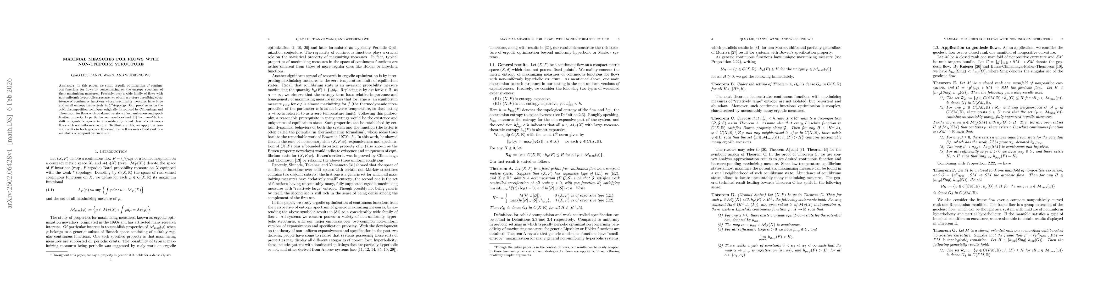 Thumbnail for Maximal measures for flows with nonuniform structure