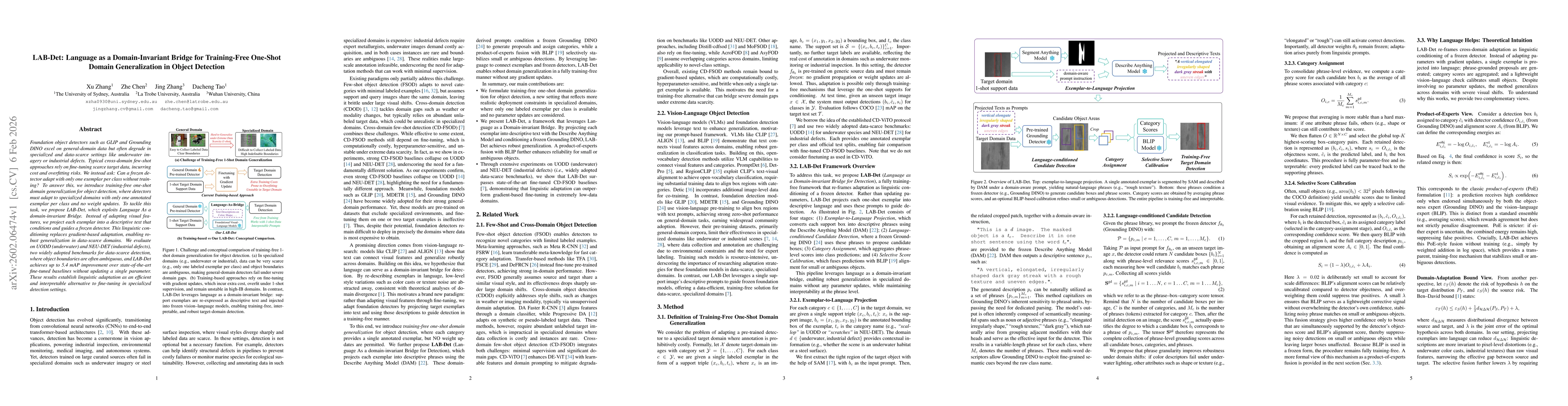 Thumbnail for LAB-Det: Language as a Domain-Invariant Bridge for Training-Free One-Shot Domain Generalization in Object Detection