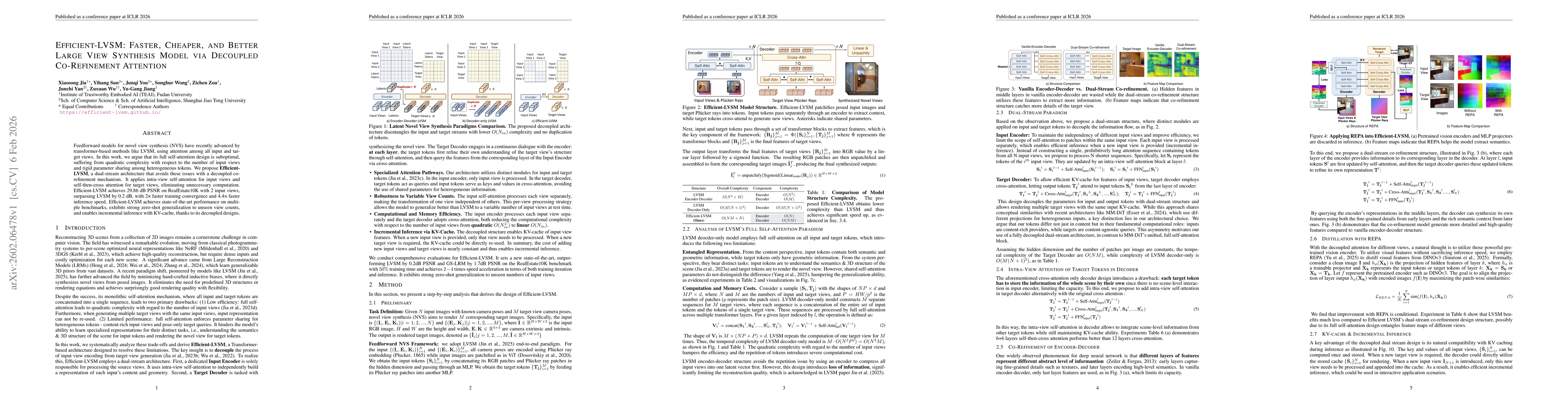 Thumbnail for Efficient-LVSM: Faster, Cheaper, and Better Large View Synthesis Model via Decoupled Co-Refinement Attention