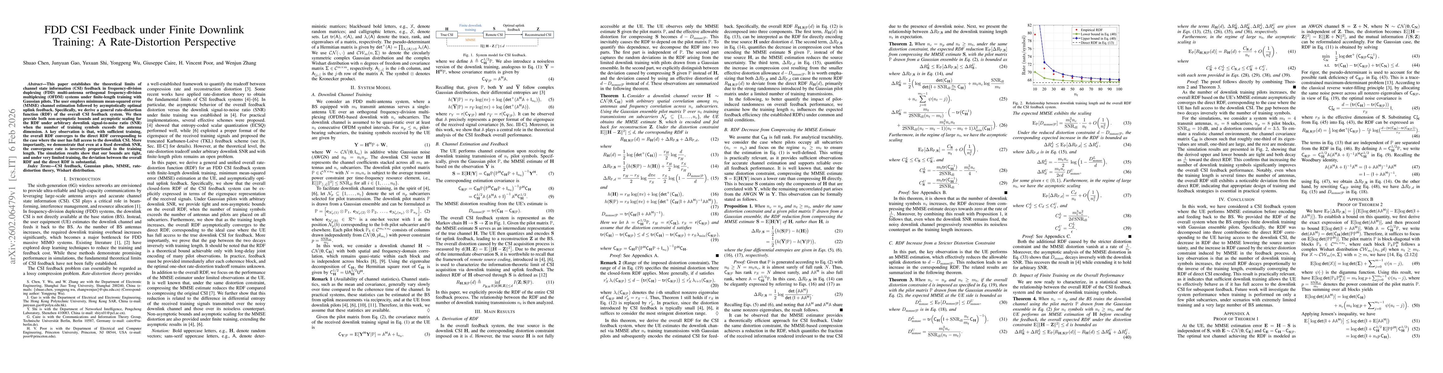 Thumbnail for FDD CSI Feedback under Finite Downlink Training: A Rate-Distortion Perspective