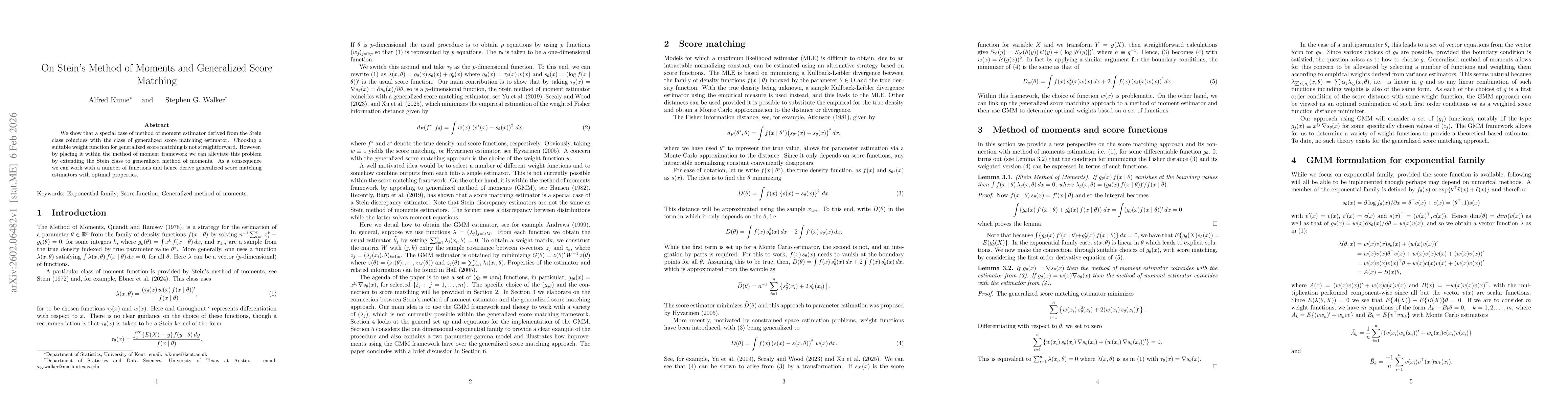 Thumbnail for On Stein's Method of Moments and Generalized Score Matching