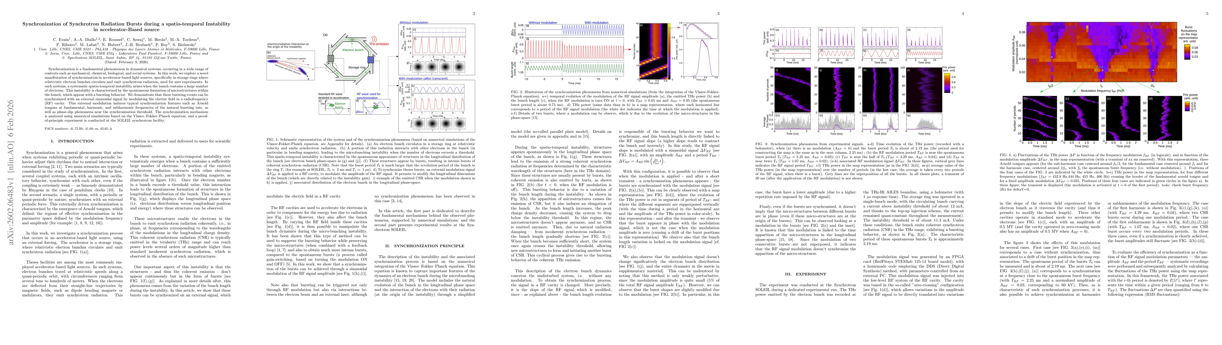 Thumbnail for Synchronization of Synchrotron Radiation Bursts during a spatio-temporal Instability in accelerator-Based source