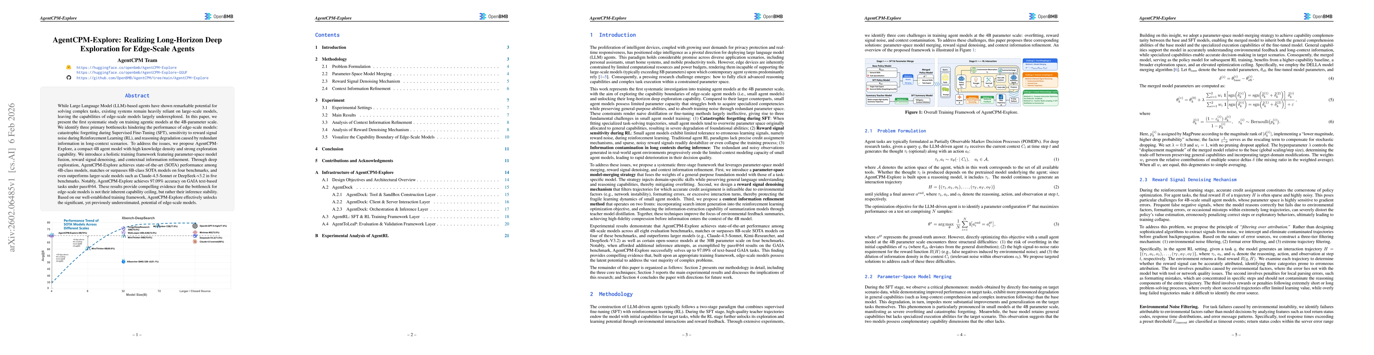 Thumbnail for AgentCPM-Explore: Realizing Long-Horizon Deep Exploration for Edge-Scale Agents