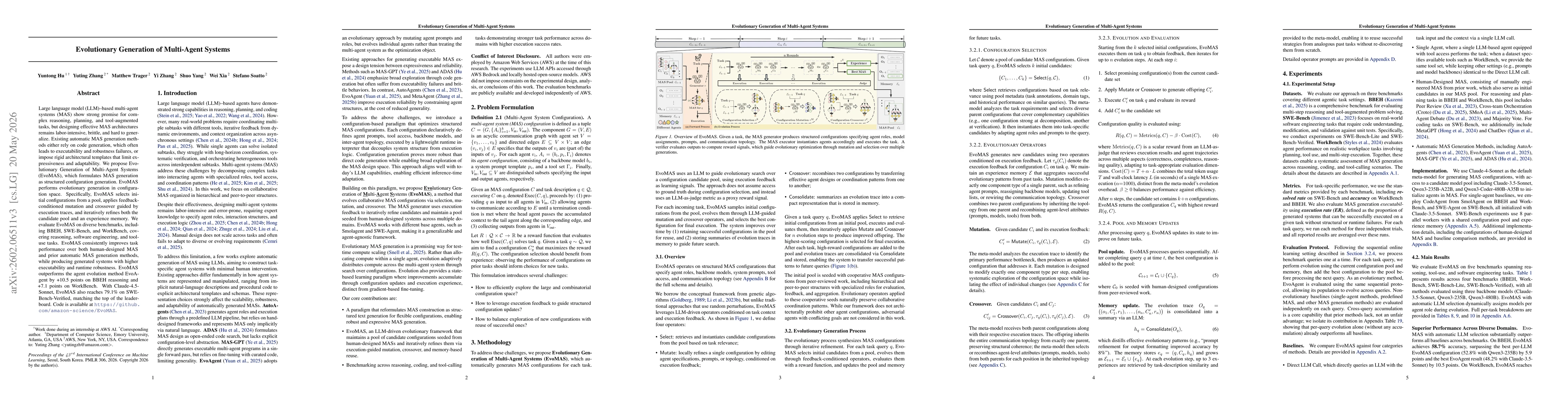 Thumbnail for Evolutionary Generation of Multi-Agent Systems