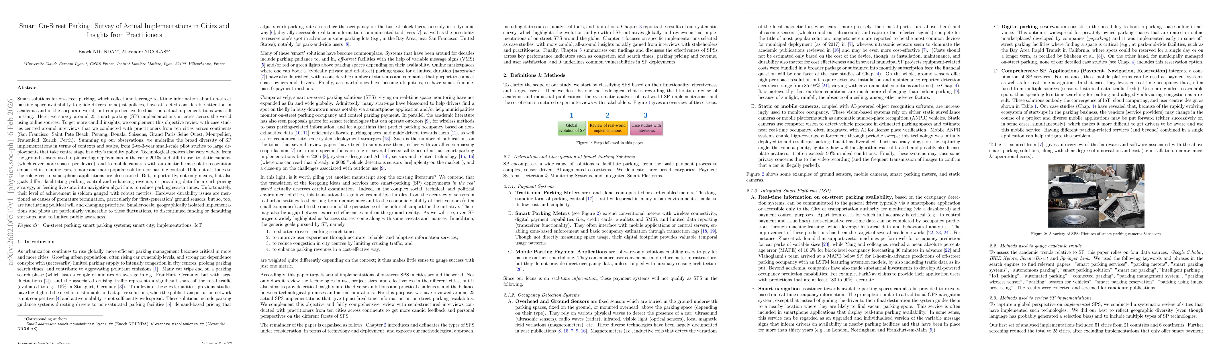 Thumbnail for Smart On-Street Parking: Survey of Actual Implementations in Cities and Insights from Practitioners
