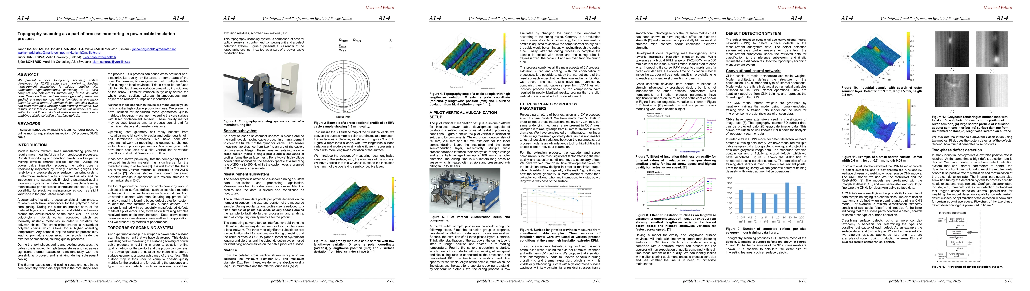 Thumbnail for Topography scanning as a part of process monitoring in power cable insulation process