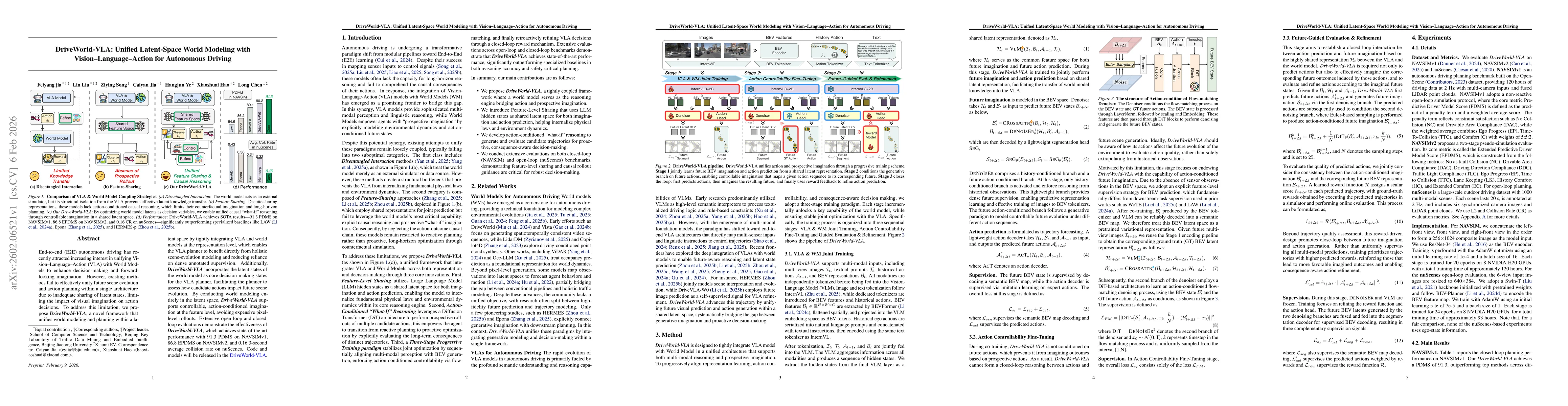 Thumbnail for DriveWorld-VLA: Unified Latent-Space World Modeling with Vision-Language-Action for Autonomous Driving