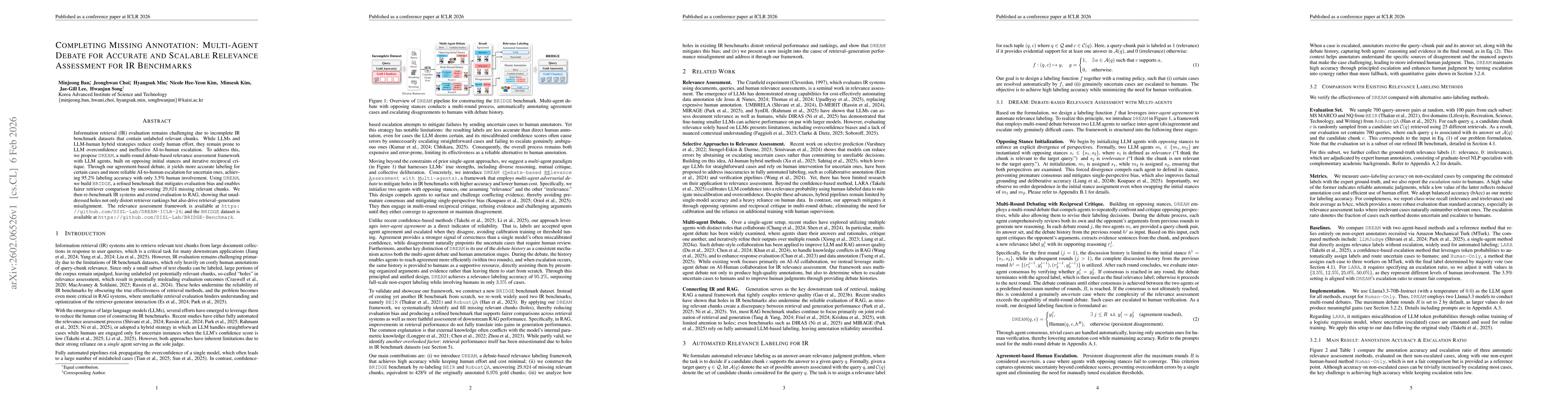Thumbnail for Completing Missing Annotation: Multi-Agent Debate for Accurate and Scalable Relevant Assessment for IR Benchmarks