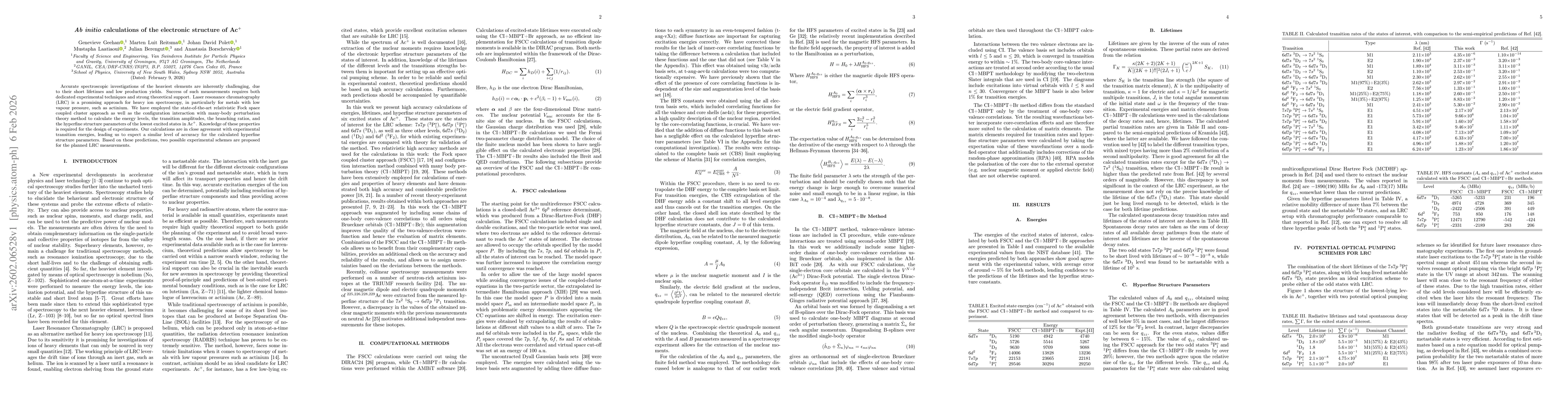 Thumbnail for Ab initio calculations of the electronic structure of Ac+