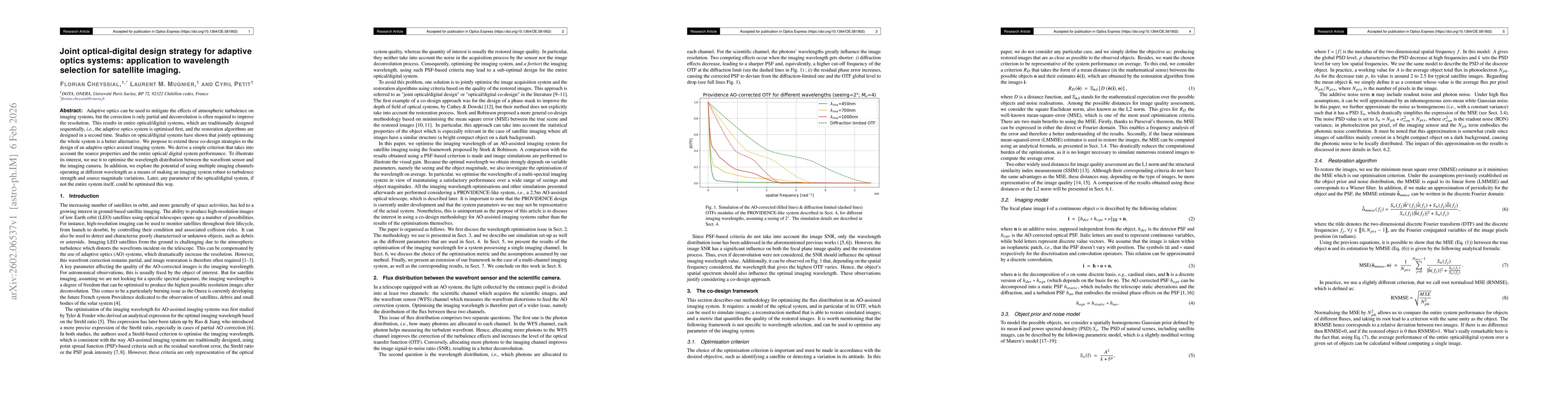 Thumbnail for Joint optical-digital design strategy for adaptive optics systems: application to wavelength selection for satellite imaging