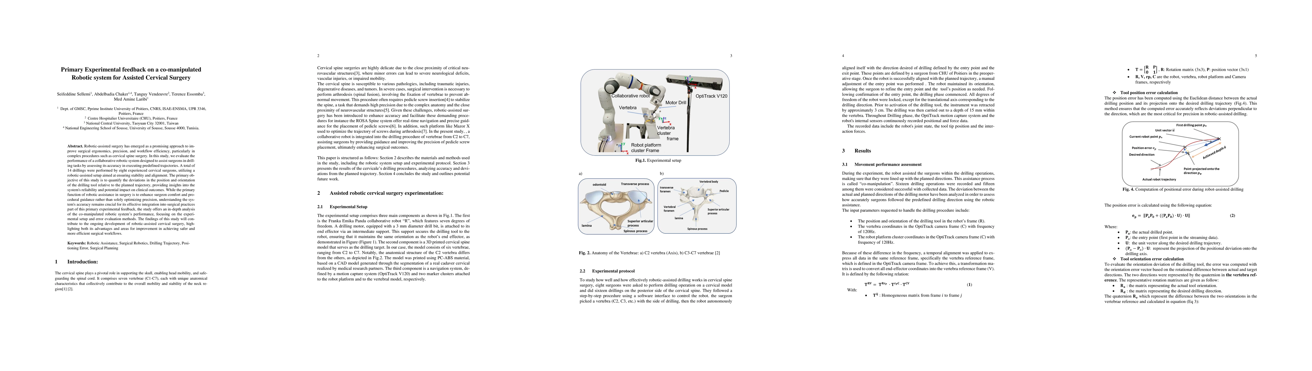 Thumbnail for Primary Experimental Feedback on a Co-manipulated Robotic System for Assisted Cervical Surgery