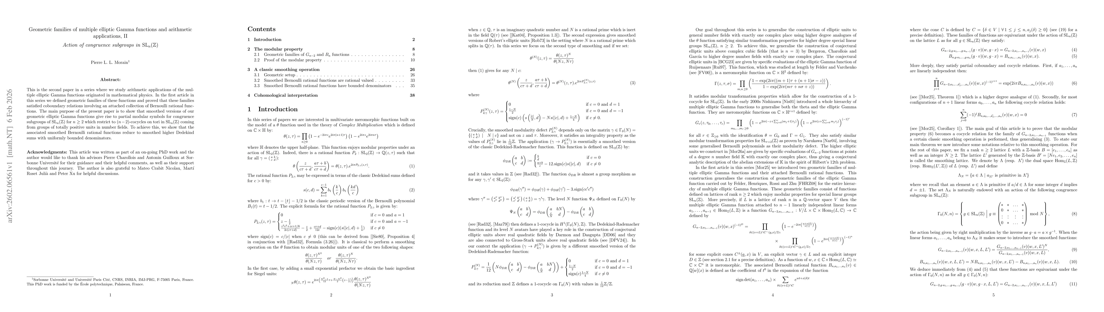 Thumbnail for Geometric families of multiple elliptic Gamma functions and arithmetic applications, II