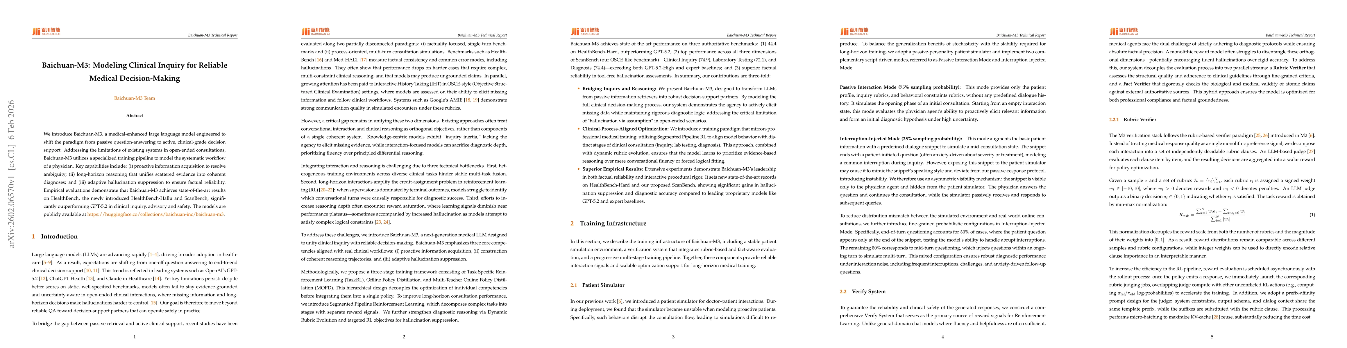 Thumbnail for Baichuan-M3: Modeling Clinical Inquiry for Reliable Medical Decision-Making