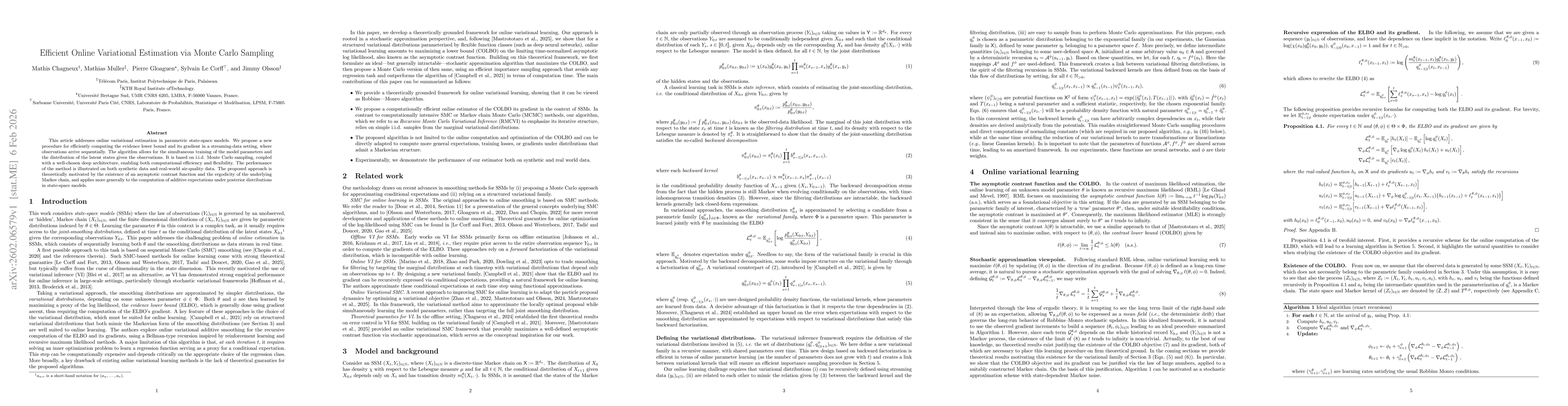 Thumbnail for Efficient Online Variational Estimation via Monte Carlo Sampling
