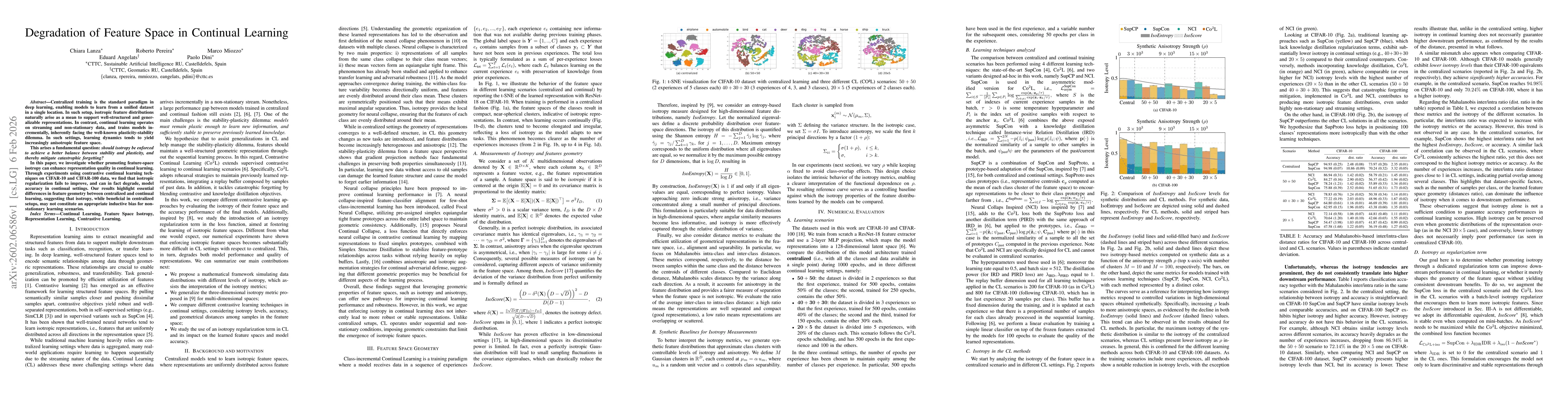 Thumbnail for Degradation of Feature Space in Continual Learning