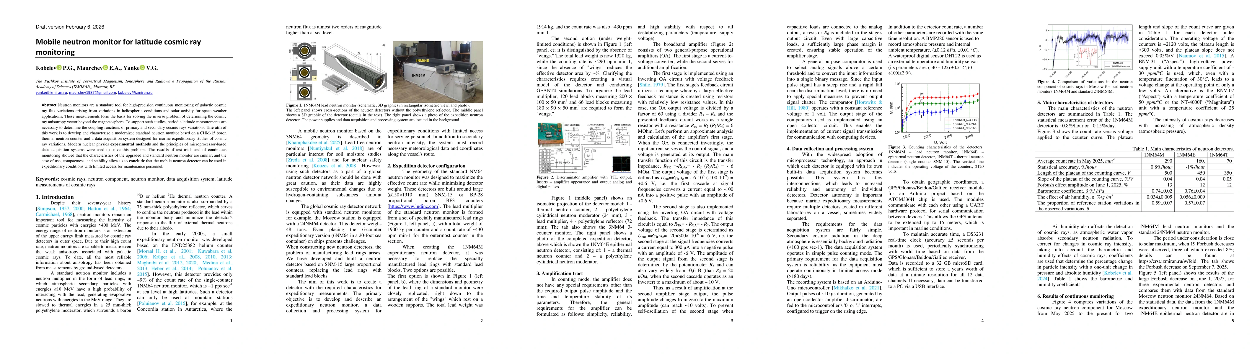 Thumbnail for Mobile neutron monitor for latitude cosmic ray monitoring