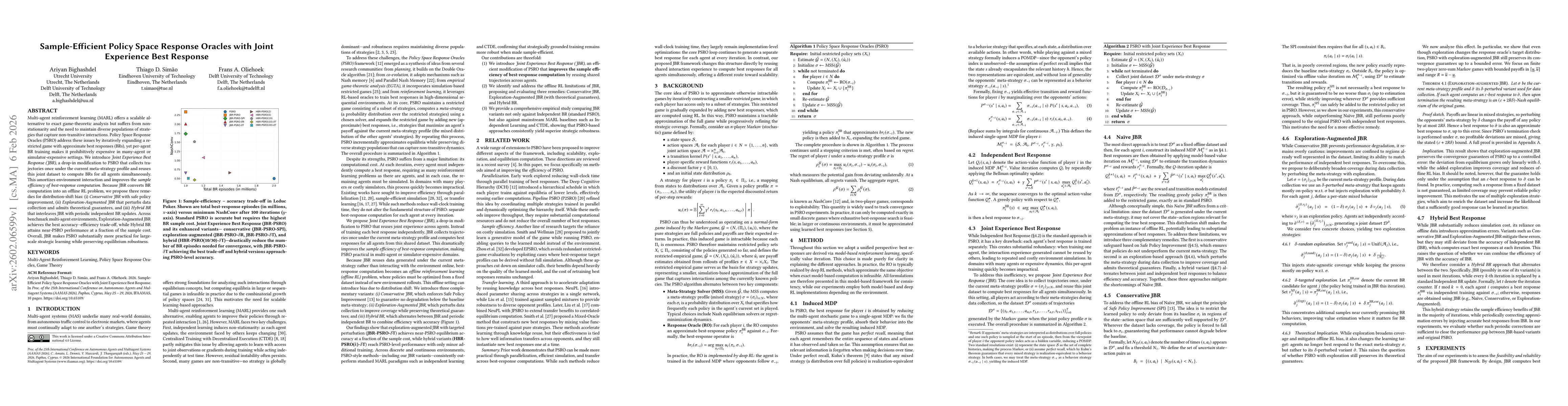 Thumbnail for Sample-Efficient Policy Space Response Oracles with Joint Experience Best Response