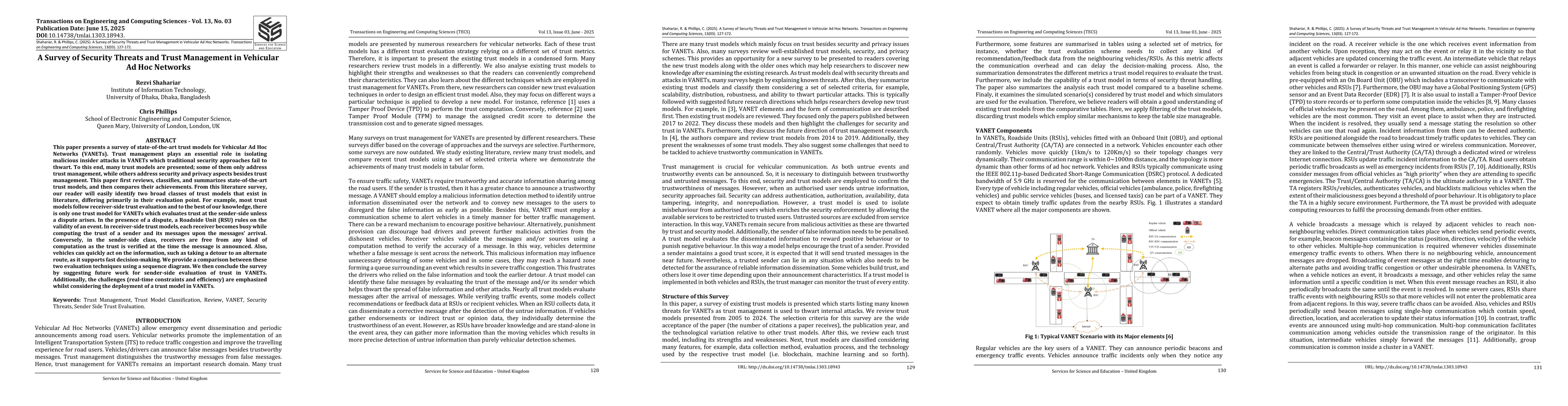 Thumbnail for A Survey of Security Threats and Trust Management in Vehicular Ad Hoc Networks