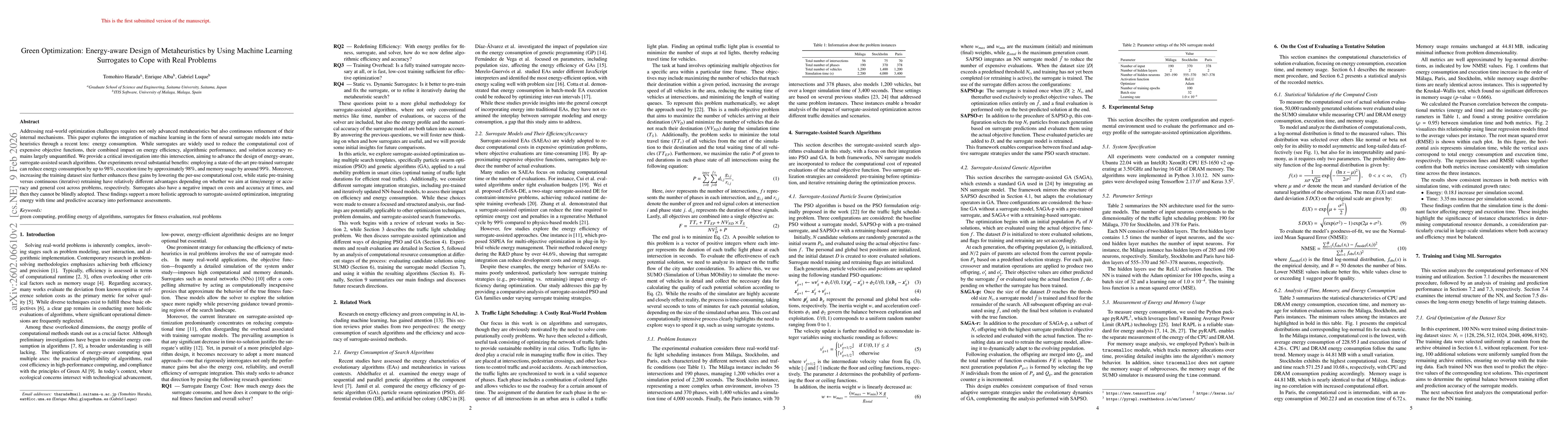 Thumbnail for Green Optimization: Energy-aware Design of Metaheuristics by Using Machine Learning Surrogates to Cope with Real Problems